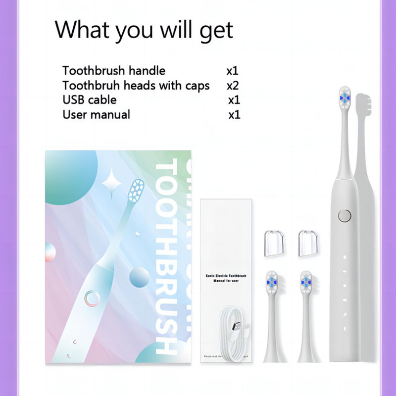 Cepillo de dientes eléctrico sónico recargable tipo C